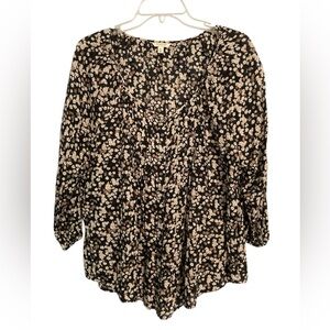 Sonoma Lightweight 3/4 Sleeve Floral Blouse Top Size XL